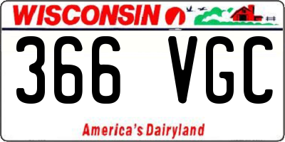 WI license plate 366VGC