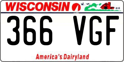 WI license plate 366VGF