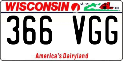WI license plate 366VGG