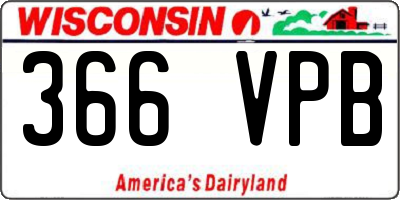 WI license plate 366VPB