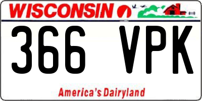 WI license plate 366VPK