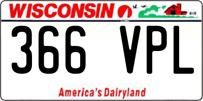 WI license plate 366VPL