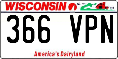 WI license plate 366VPN