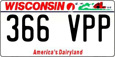 WI license plate 366VPP