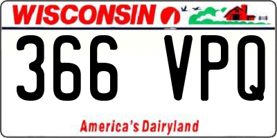 WI license plate 366VPQ