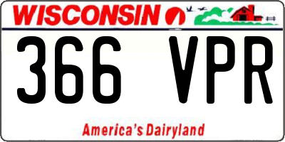 WI license plate 366VPR