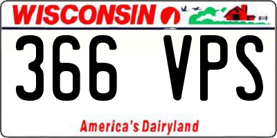 WI license plate 366VPS