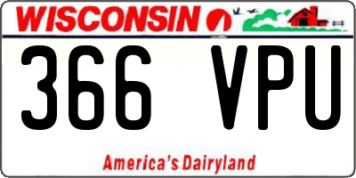WI license plate 366VPU