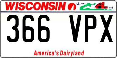WI license plate 366VPX