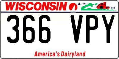 WI license plate 366VPY
