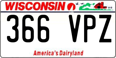 WI license plate 366VPZ