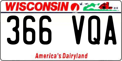 WI license plate 366VQA