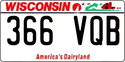 WI license plate 366VQB