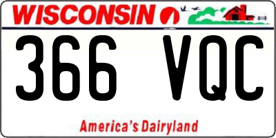 WI license plate 366VQC