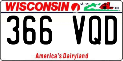 WI license plate 366VQD