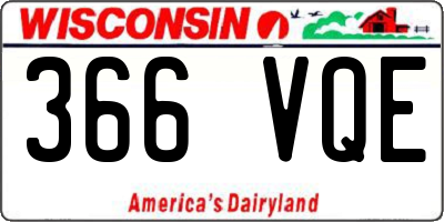 WI license plate 366VQE