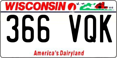 WI license plate 366VQK