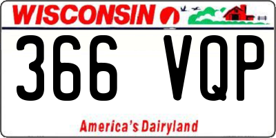 WI license plate 366VQP