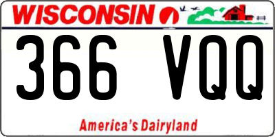 WI license plate 366VQQ