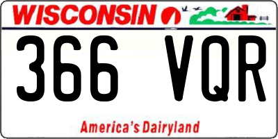WI license plate 366VQR