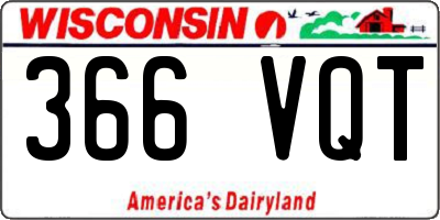 WI license plate 366VQT