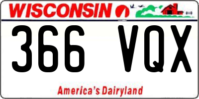 WI license plate 366VQX