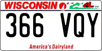 WI license plate 366VQY