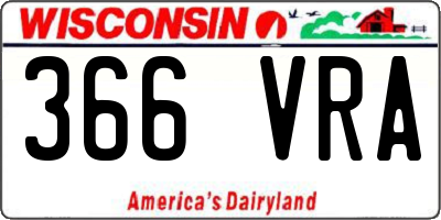WI license plate 366VRA