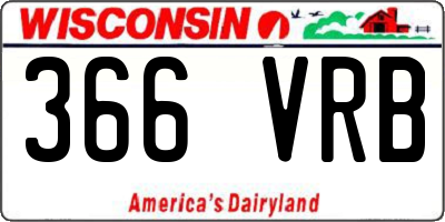 WI license plate 366VRB