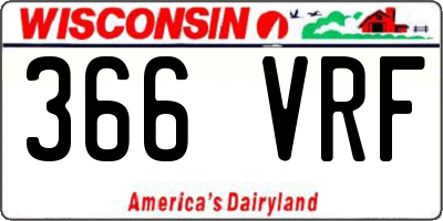 WI license plate 366VRF