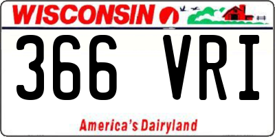 WI license plate 366VRI