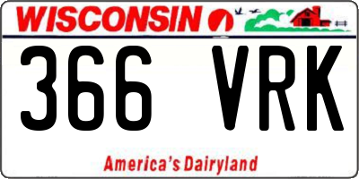 WI license plate 366VRK