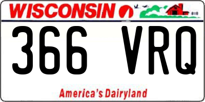 WI license plate 366VRQ