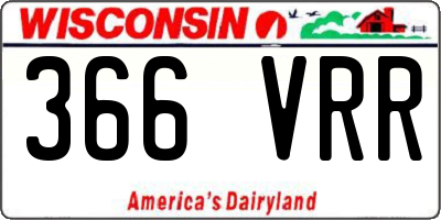 WI license plate 366VRR