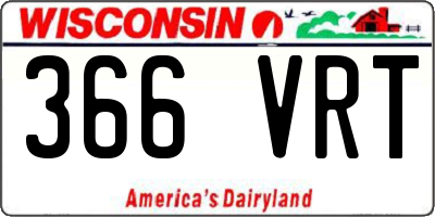WI license plate 366VRT