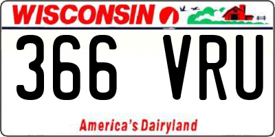WI license plate 366VRU