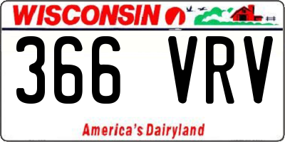 WI license plate 366VRV