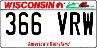 WI license plate 366VRW