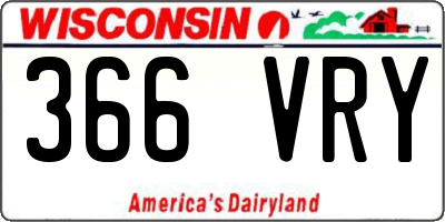 WI license plate 366VRY
