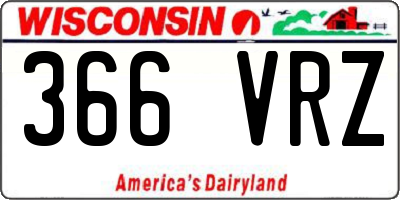 WI license plate 366VRZ