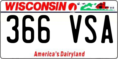 WI license plate 366VSA