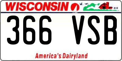 WI license plate 366VSB