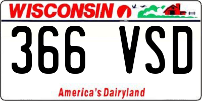 WI license plate 366VSD