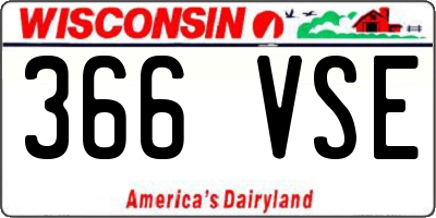 WI license plate 366VSE
