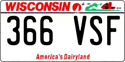 WI license plate 366VSF