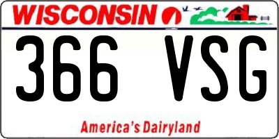 WI license plate 366VSG