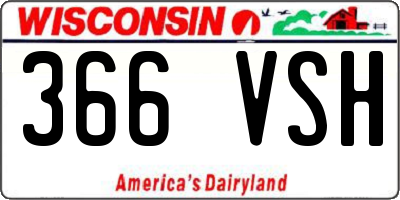 WI license plate 366VSH