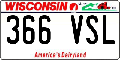 WI license plate 366VSL