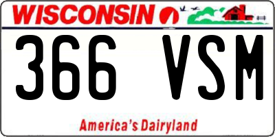 WI license plate 366VSM