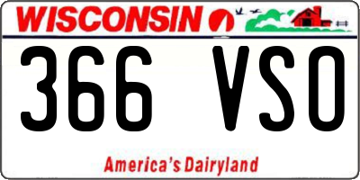 WI license plate 366VSO